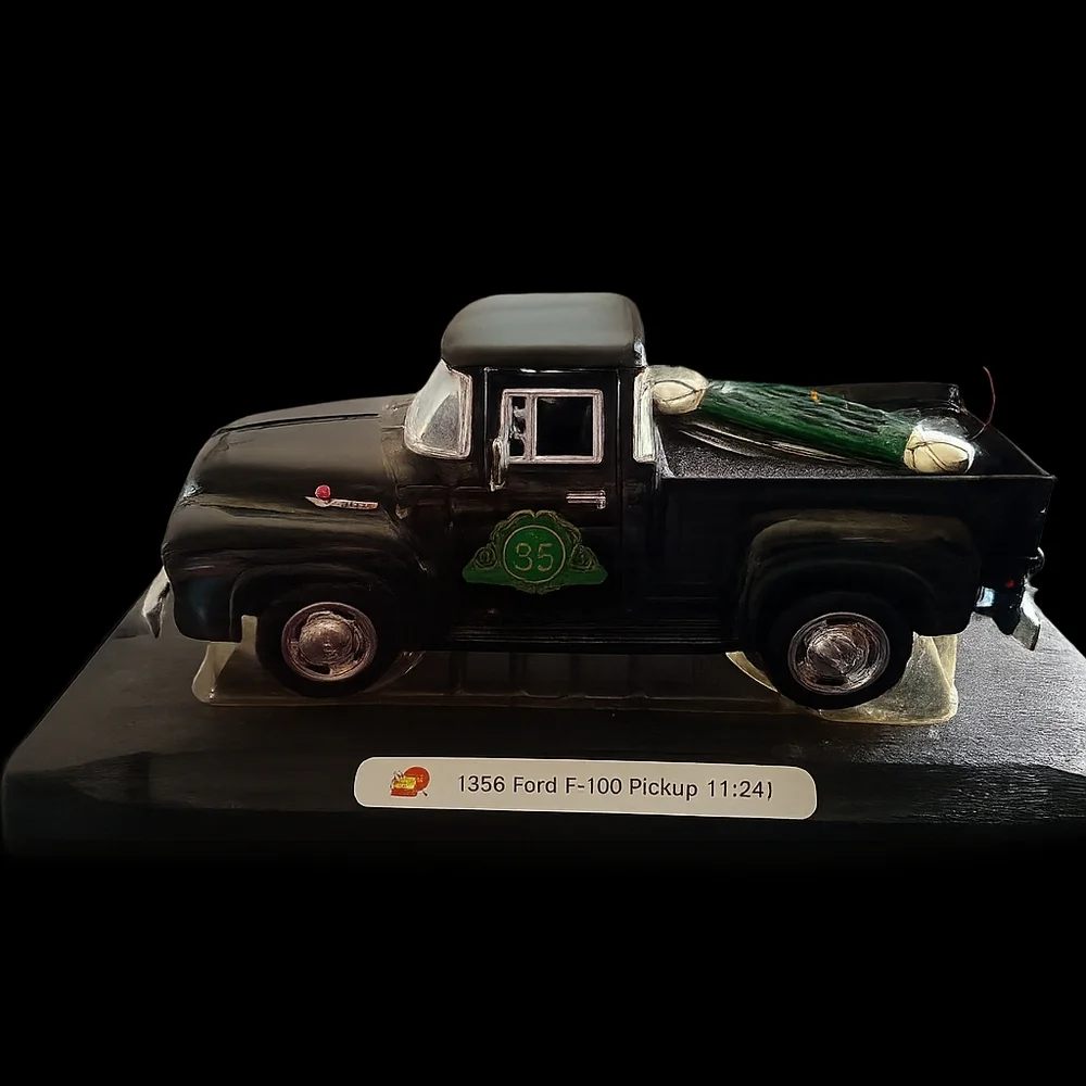 Vintage Black F-100 Pickup with Silver Accents